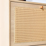 Modern minimalist storage cabinet MDF bed top cabinet Japanese rattan shoe cabinet, small home furniture - V.I.P Digital Presence