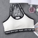 Sport Cropped Top Bra Push Up Running Yoga Bra Cotton Letters Sport Tops For Women Gym Wear Solid Fitness Bra Women Sportswear - V.I.P Digital Presence