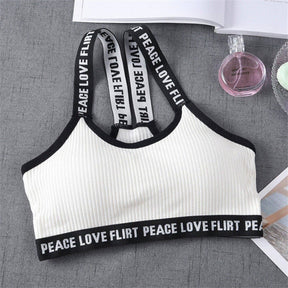 Sport Cropped Top Bra Push Up Running Yoga Bra Cotton Letters Sport Tops For Women Gym Wear Solid Fitness Bra Women Sportswear - V.I.P Digital Presence