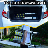 8.5FT telescopic ladder made of aluminum alloy, versatile folding telescopic ladder with hooks and triangular support frame - V.I.P Digital Presence