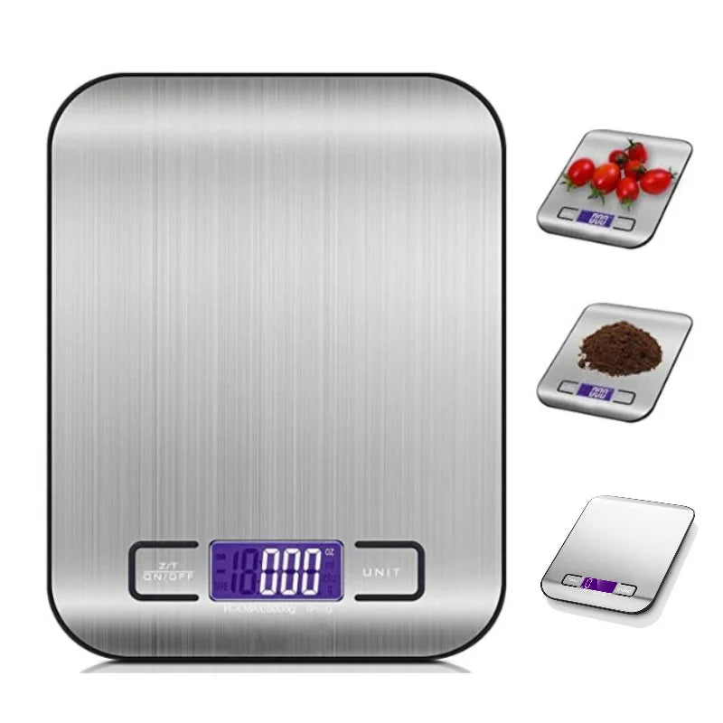 5/10KG Digital Kitchen Scale Stainless Steel Portable Kitchen Food Scale LED Display Electronic Jewelry Baking Weight Scales - V.I.P Digital Presence