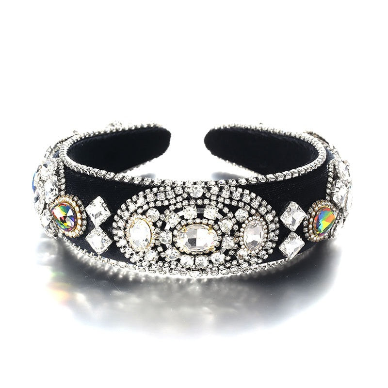 Baroque retro inlaid colored rhinestone sponge new fashionable hair band - V.I.P Digital Presence