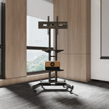FANCO Universal Rotating TV Stand, suitable for 32-80 inch TVs, adjustable tilt height, maximum VESA 600x400mm (black) - V.I.P Digital Presence