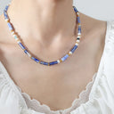 Freshwater Pearl Titanium Steel Geometric Bead Necklace - V.I.P Digital Presence