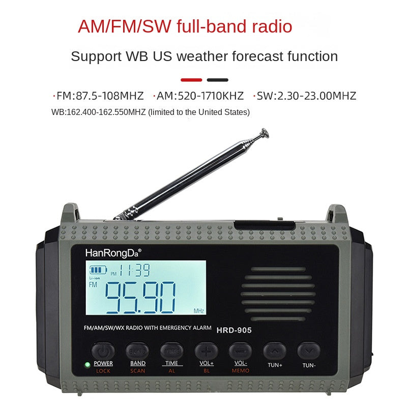 Radio disaster prevention and emergency full band radio solar charging lighting mobile portable radio - V.I.P Digital Presence