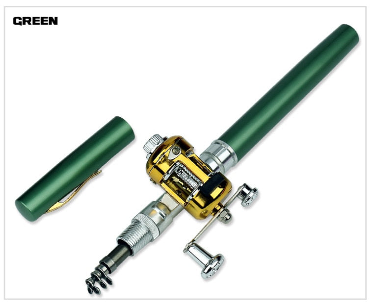 Portable Pocket Telescopic Mini Fishing Rod Pole Pen Shape Folded Fishing Rod With Reel Wheel For Outdoor River Lake Fishing - V.I.P Digital Presence