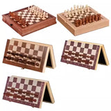 Drawer style solid wood veneer splicing chessboard magnetic chess box set
