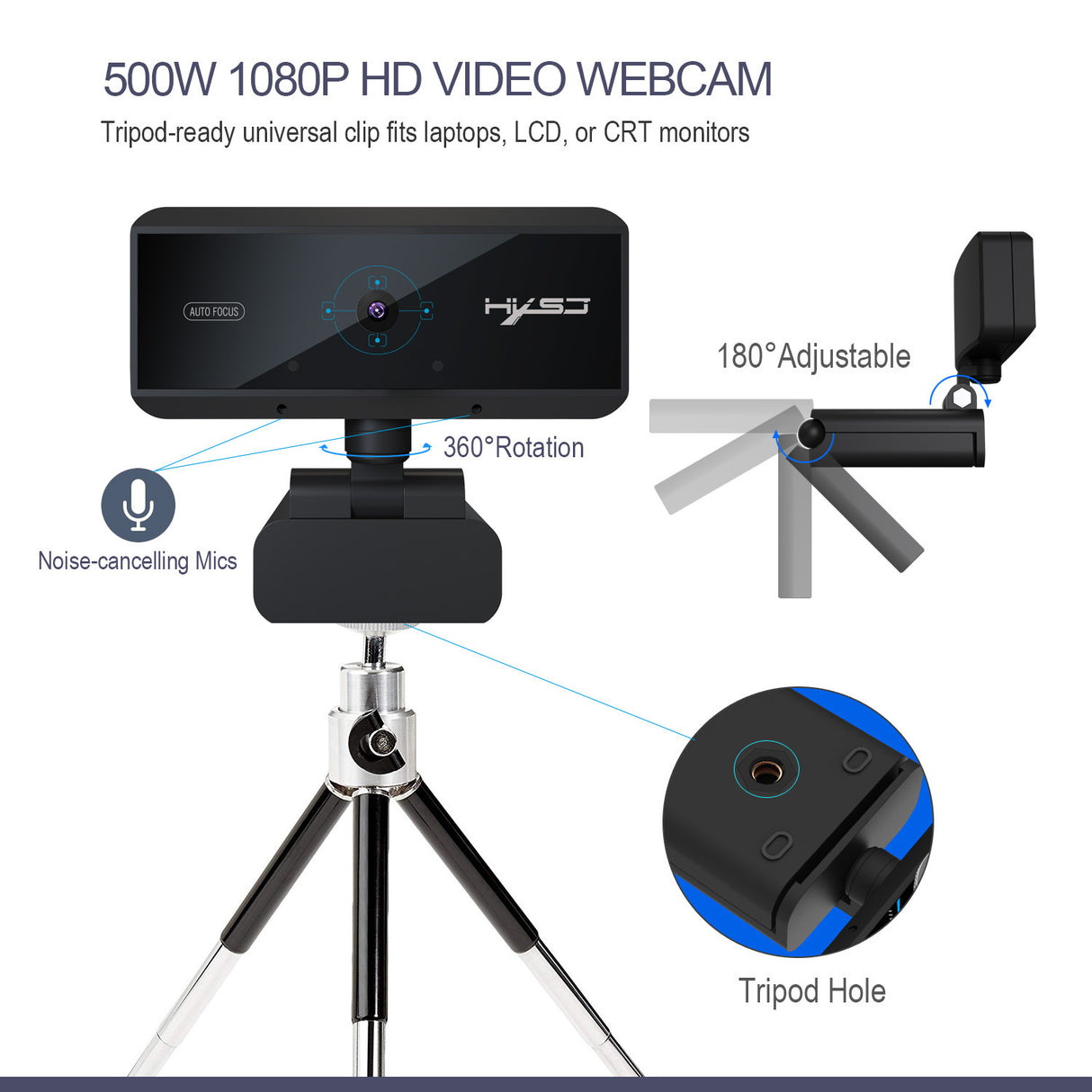 Computer video computer camera with 5 million autofocus and support for 720P1080P video - V.I.P Digital Presence