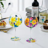 Nordic Colored Glass Wine Glasses Creative Hand-Painted Flowers Wine Glass Household Painted Goblet Crystal Champagne Drinkware - V.I.P Digital Presence