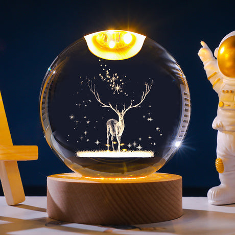 Starry Sky 3D Micro Landscape Crystal Ball Home Desktop Creative Interior Carving White Crystal Ball Ornament Craft Gift product - V.I.P Digital Presence