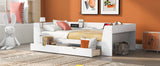 Upholstered Daybed with Trundle, Wood Slat Support,Upholstered Frame Sofa Bed Twin Blue - V.I.P Digital Presence