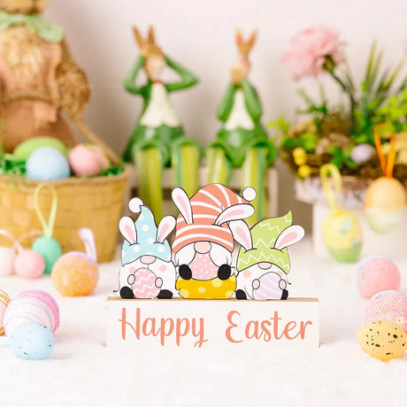 Easter Decoration Supplies Easter Rabbit Flower Hugging Wooden Ornament Rabbit Dwarf Desktop Decoration - V.I.P Digital Presence