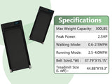 New 8.10 Walking Pad Under Home Desktop Treadmill -2.5HP Walking Treadmill 0.6-4MPH 300LBS Capacity Remote Control Battery - V.I.P Digital Presence