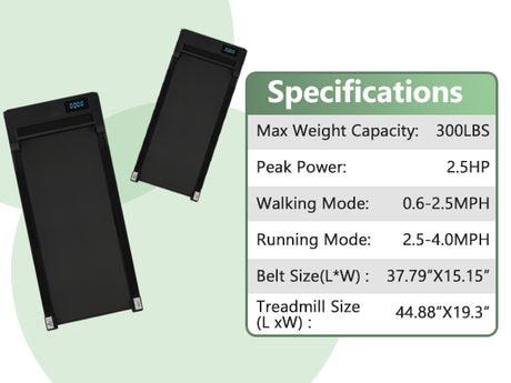 New 8.10 Walking Pad Under Home Desktop Treadmill -2.5HP Walking Treadmill 0.6-4MPH 300LBS Capacity Remote Control Battery - V.I.P Digital Presence