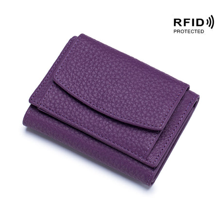 Small wallet women's genuine leather Japanese style fabric RFID coin bag wallet mini wallet short - V.I.P Digital Presence
