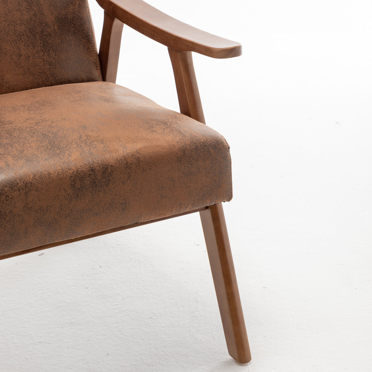 Medieval modern chair, solid wood frame living room chair, accent chair with ultra thick backrest - V.I.P Digital Presence