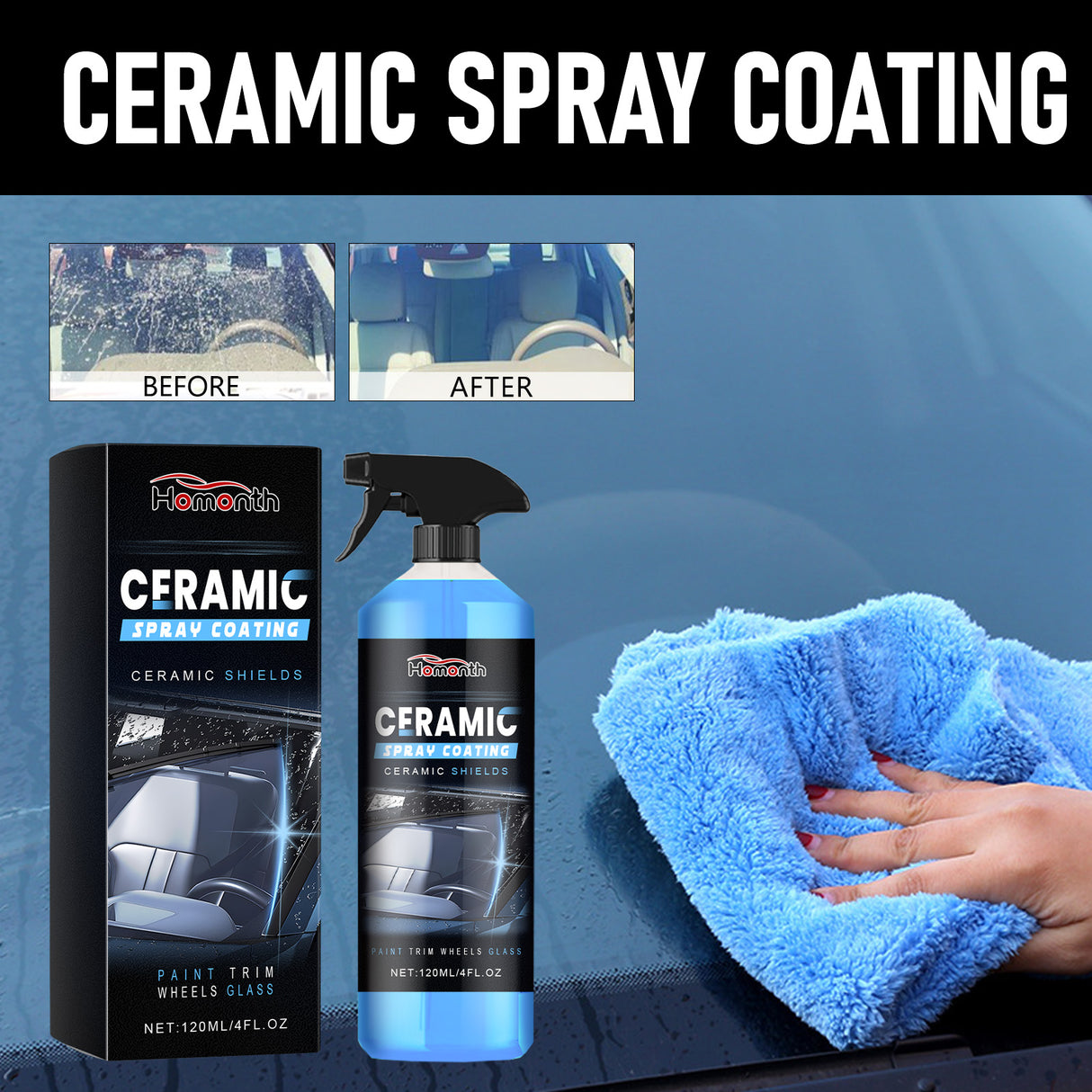 Ceramic Spray Coating, Window Front Windshield Stain Remover Oil Film Cleaner - V.I.P Digital Presence