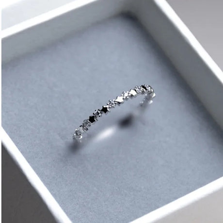 Real 925 Sterling Silver 14K Gold Plating Rings for Women European and American Simple Light Luxury Zircon Ring - V.I.P Digital Presence