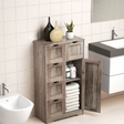 Bathroom Storage Cabinet with Storage 5 Drawers and 1 Door, Entryway Cabinet with Adjustable Shelf Grey - V.I.P Digital Presence