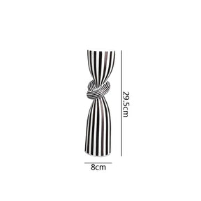 Creative Irregular Resin Candle Holder Living Room Desktop Black White Stripe Candle Holder Decoration Home Candle Container - V.I.P Digital Presence