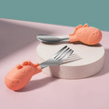 Baby Gadgets Tableware Set Children Utensil Stainless Steel Toddler Dinnerware Cutlery Cartoon Infant Food Feeding Spoon Fork - V.I.P Digital Presence
