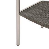 Cape Coral Outdoor Wicker Dining Chairs with Aluminum Frames, 2-Pcs Set, Grey - V.I.P Digital Presence