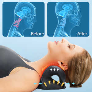 Heated Neck and Shoulder Relaxer Cervical Traction Device Pillow with Graphene Heating Pad Heated Chiropractic Pillow - V.I.P Digital Presence