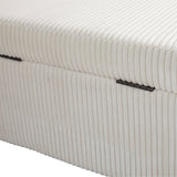 COOLMOR storage Ottoman chair with safety hinge and soft cushion fabric storage Ottoman stool (beige) - V.I.P Digital Presence
