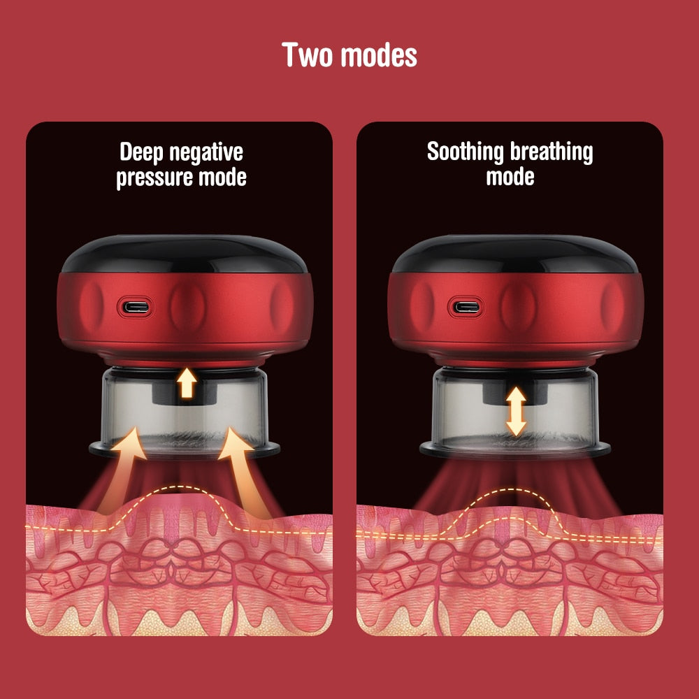 Electric Cupping Massager Scraping and Cupping Therapy Red Light Heating Vibration Pressotherapy Rechargeable Pain Relief - V.I.P Digital Presence