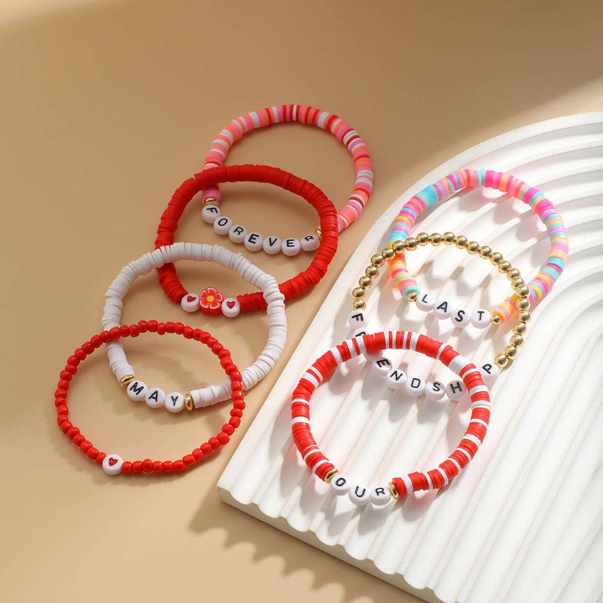 Bohemian style colorful soft ceramic elastic letter LOVE bead bracelet Bracelet - V.I.P Digital Presence