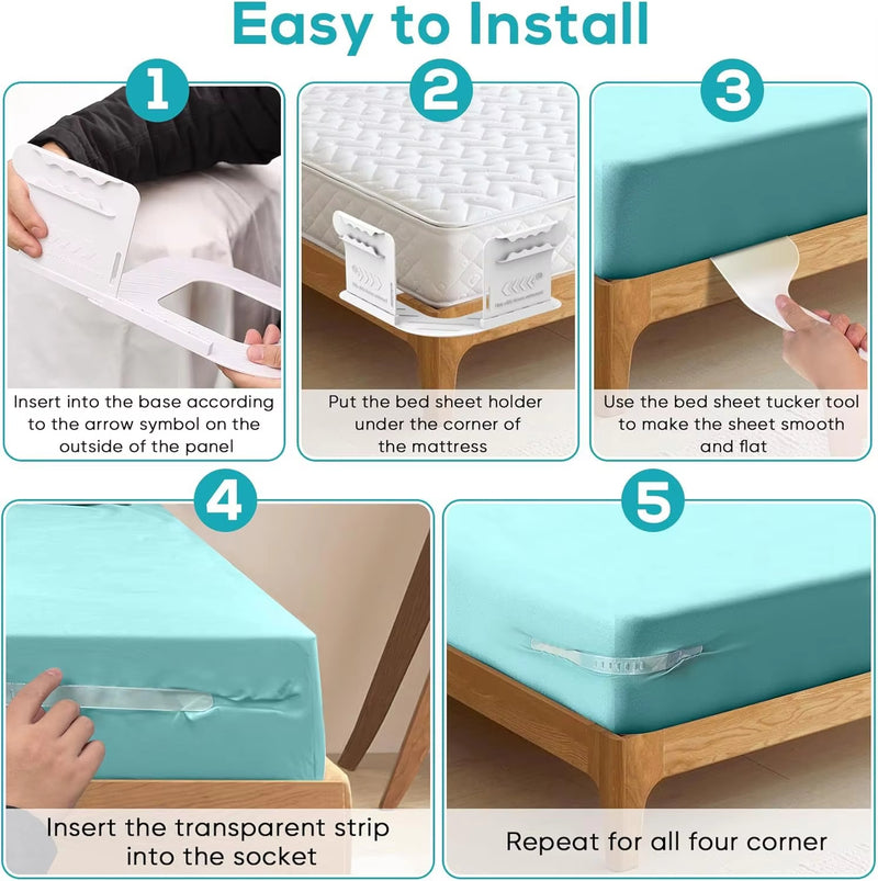 4-Piece Heavy-Duty Sheet Grippers: Keep Sheets Tight, No More Loose Sheets - V.I.P Digital Presence