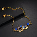 DIY letter bracelet personality cat's eye stone five-pointed star double-layer stacking hand jewelry bracelet - V.I.P Digital Presence