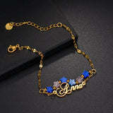 DIY letter bracelet personality cat's eye stone five-pointed star double-layer stacking hand jewelry bracelet - V.I.P Digital Presence