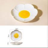 Creative Sun Egg Ceramic Bowl and Dish Set Cute Rice Bowl, Plate, Handle, Plate, Tableware, Home Breakfast Soup Plate - V.I.P Digital Presence