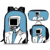 New 3PC-SET Skibidi Toilet Man Backpack Custom Game Peripheral Schoolbags For Primary Secondary School Teenage - V.I.P Digital Presence