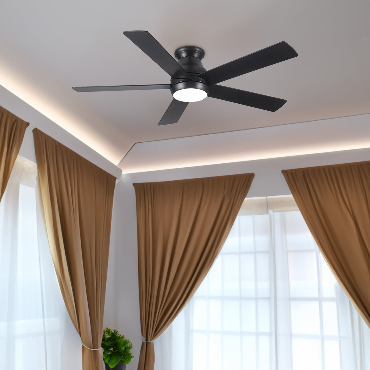 52" Low Profile Ceiling Fan with Lights - V.I.P Digital Presence