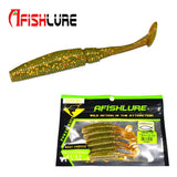 AFISHLURE 6 piezas/lote T Tail Soft Worm 3,2 g 75 mm Paddle wobbler señuelo de pesca para lubina cebo de pesca Grub Swimbait 