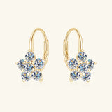 1.2 Carat 925 Sterling Silver Moissanite Flower Huggie Earrings - V.I.P Digital Presence