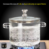 Small Bear Soup Bowl, Large Household New High Beauty Salad Bowl, Instant Noodle Bowl with Cover, Double Ear Glass Pot - V.I.P Digital Presence