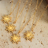 Clavicle chain fashionable and simple small sun pendant titanium steel necklace for women - V.I.P Digital Presence