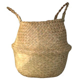 Scandinavian Style Wicker Handbasket Flower Pot Rattan Weave Plant Grass Woven Floor Folding Wicker Basket Weaving - V.I.P Digital Presence