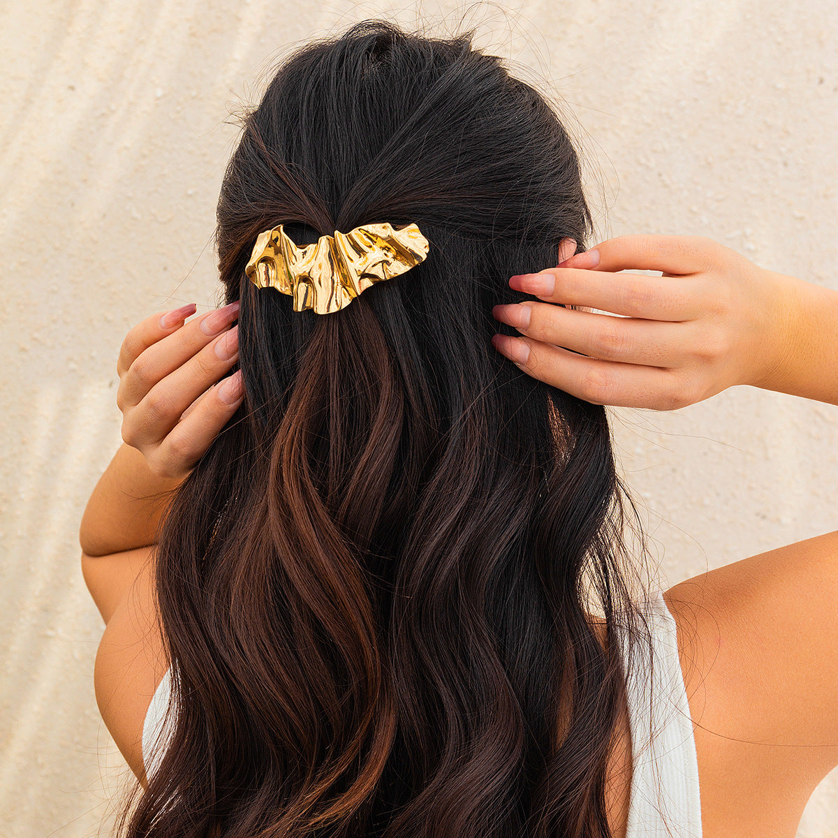 Metal concave convex folded alloy hair clip Hairpin irregular temperament hair clip - V.I.P Digital Presence