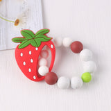 Pulsera de frutas con dibujos animados para bebé, pulsera molar, juguete de dentición para bebé, masticable, chicle 