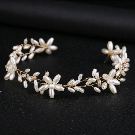 Handmade pearl twisted bead headwear wedding dress bride's hair accessories - V.I.P Digital Presence