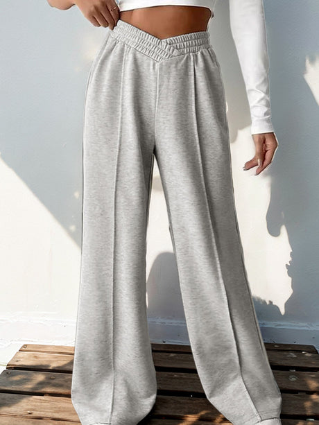 Elastic Waist Wide Leg Pants - V.I.P Digital Presence