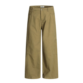 Design Sense Multi-Pocket Workwear Casual Trousers Men's Solid Color Loose Wide-Leg Straight Leg Long Pants Vibe Trendy Retro Versatile - V.I.P Digital Presence