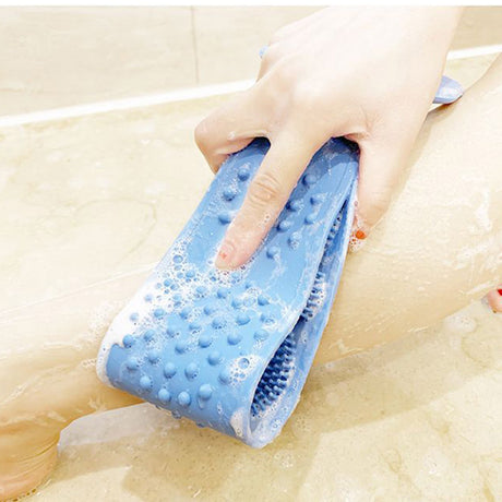 Hot Body Wash Silicone Body Scrubber Belt Double Side Shower Exfoliating Belt Removes Bath Towel - V.I.P Digital Presence