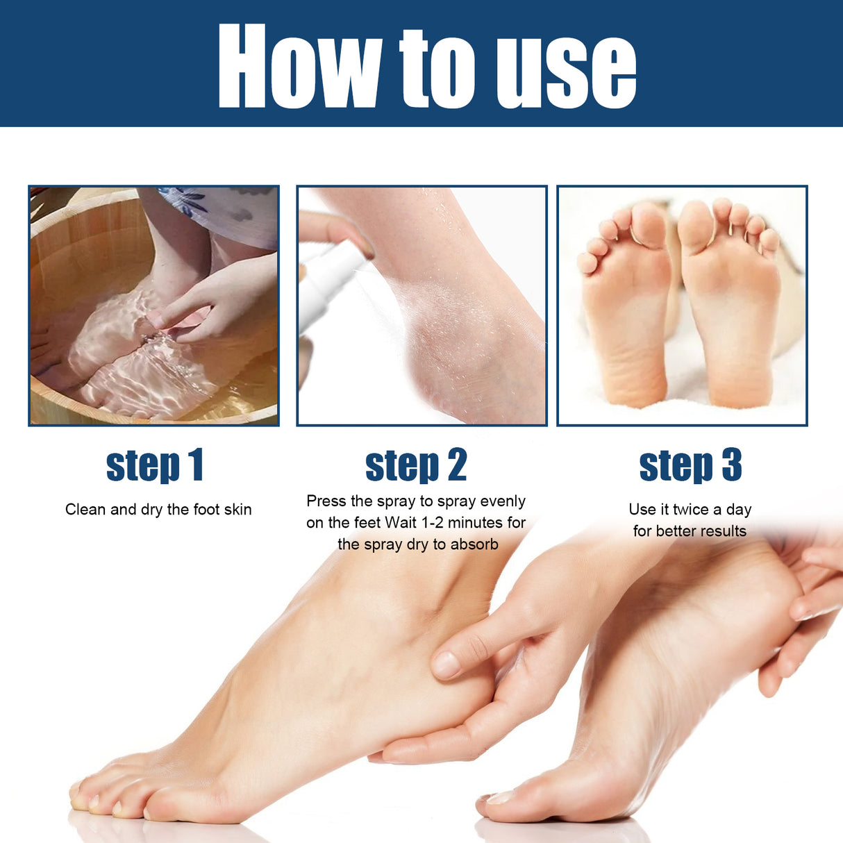 Athletes Foot Relief Spray, Relieve Foot Sweat Foot Itching Peeling Gray Nails Foot Odor Moisturizing Care Spray - V.I.P Digital Presence
