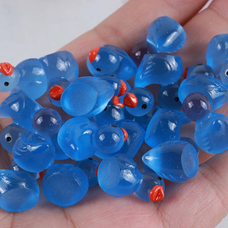 Resin luminous cartoon three-dimensional cute cartoon duck DIY car ornament keychain micro landscape hair clip decoration - V.I.P Digital Presence