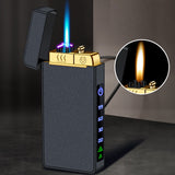 Gas electric triple fire metal windproof inflatable charging lighter personalized and creative trendy gift for boyfriend - V.I.P Digital Presence